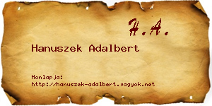 Hanuszek Adalbert névjegykártya